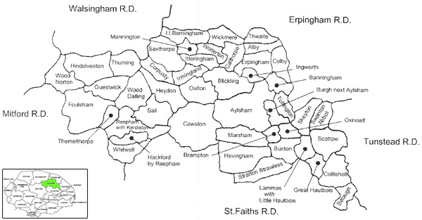 map of aylsham registration district